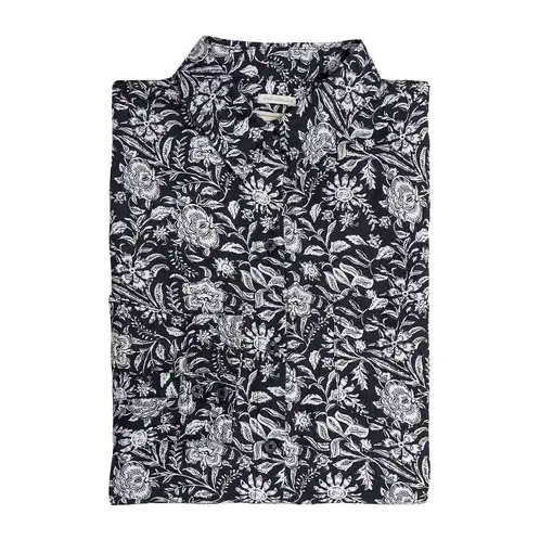 ROCKFORD - Blusa Lino Orgánico Lirioprint Gris Osc Mujer