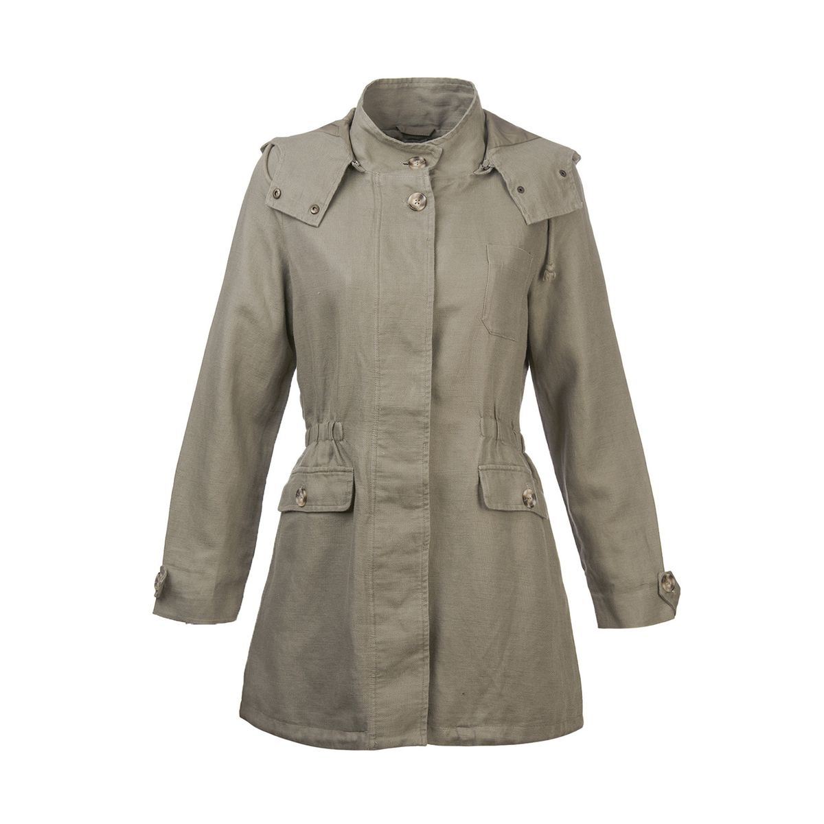 ROCKFORD - Chaqueta Lino Orgánico Cape Oliva Mujer ROCKFORD