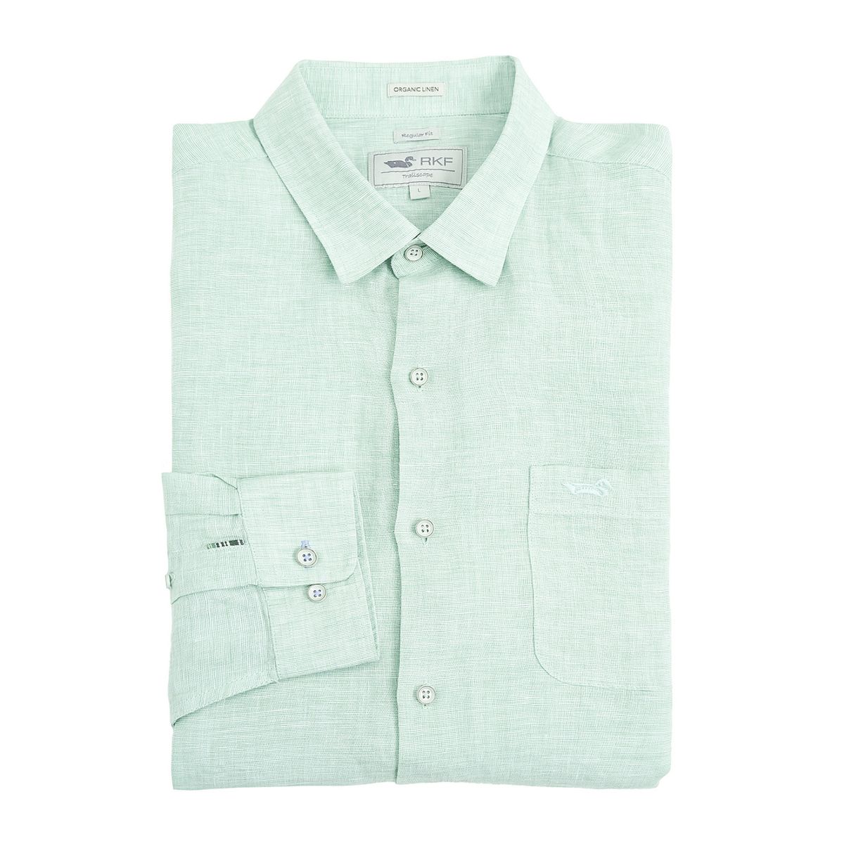 ROCKFORD - Camisa Lino Orgánico Linentexture Verde Hombre ROCKFORD