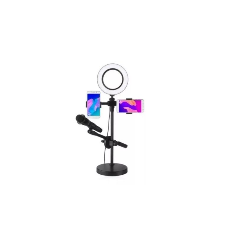 GENERICO - Kit Aro De Luz Led  Soporte Micrófono Celular Youtuber