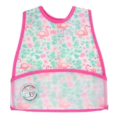 BAMBINO - Babero Plastico Modern Niña Rosado Flamencos