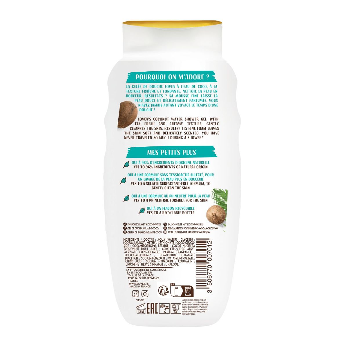LOVEA - Gel de Ducha - Coco Exótico - Lovea - 400 ml.