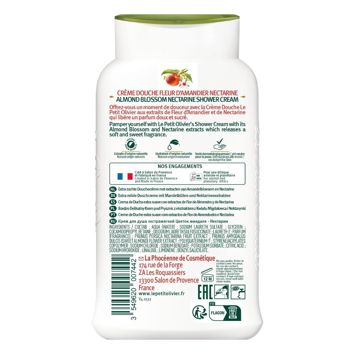 LE PETIT OLIVIER - Crema de ducha extra suave Almendro  -LPO - 250 ml.