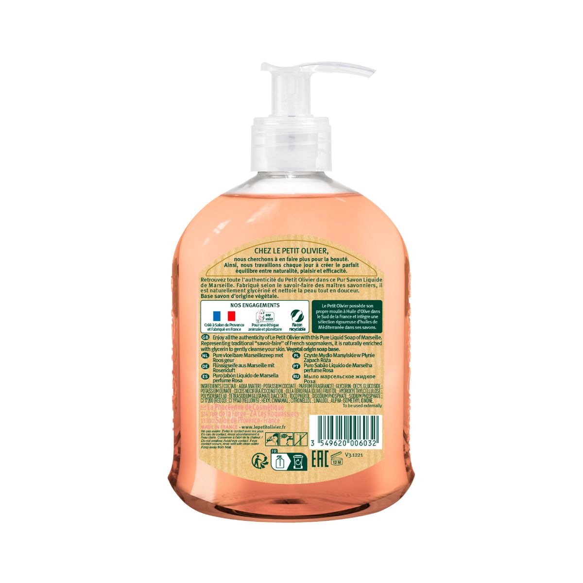 LE PETIT OLIVIER - Jabón liquido de Marsella Rosa - LPO - 300 ml