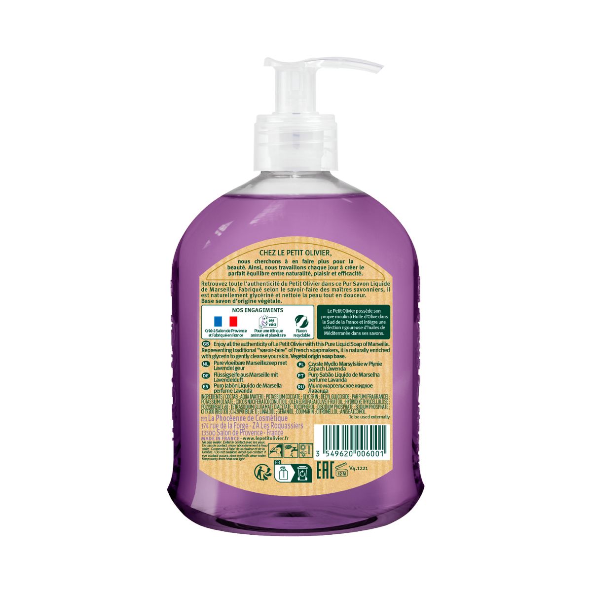LE PETIT OLIVIER - Jabón liquido de Marsella Lavanda - LPO - 300 ml.