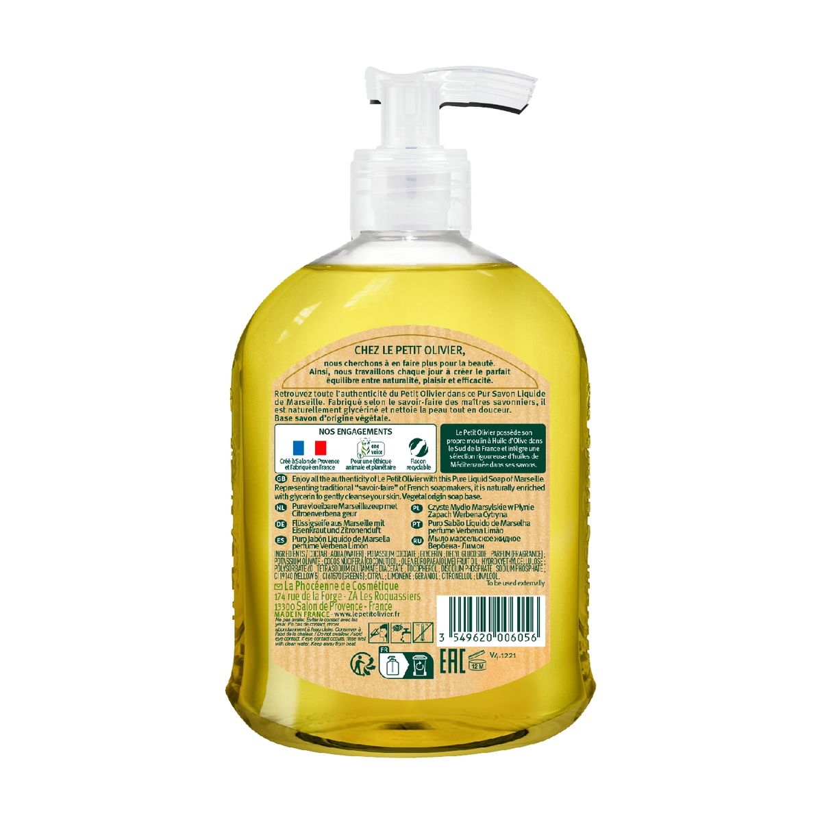 LE PETIT OLIVIER - Jabón liquido de Marsella Verbena y Limón - LPO - 300 ml.