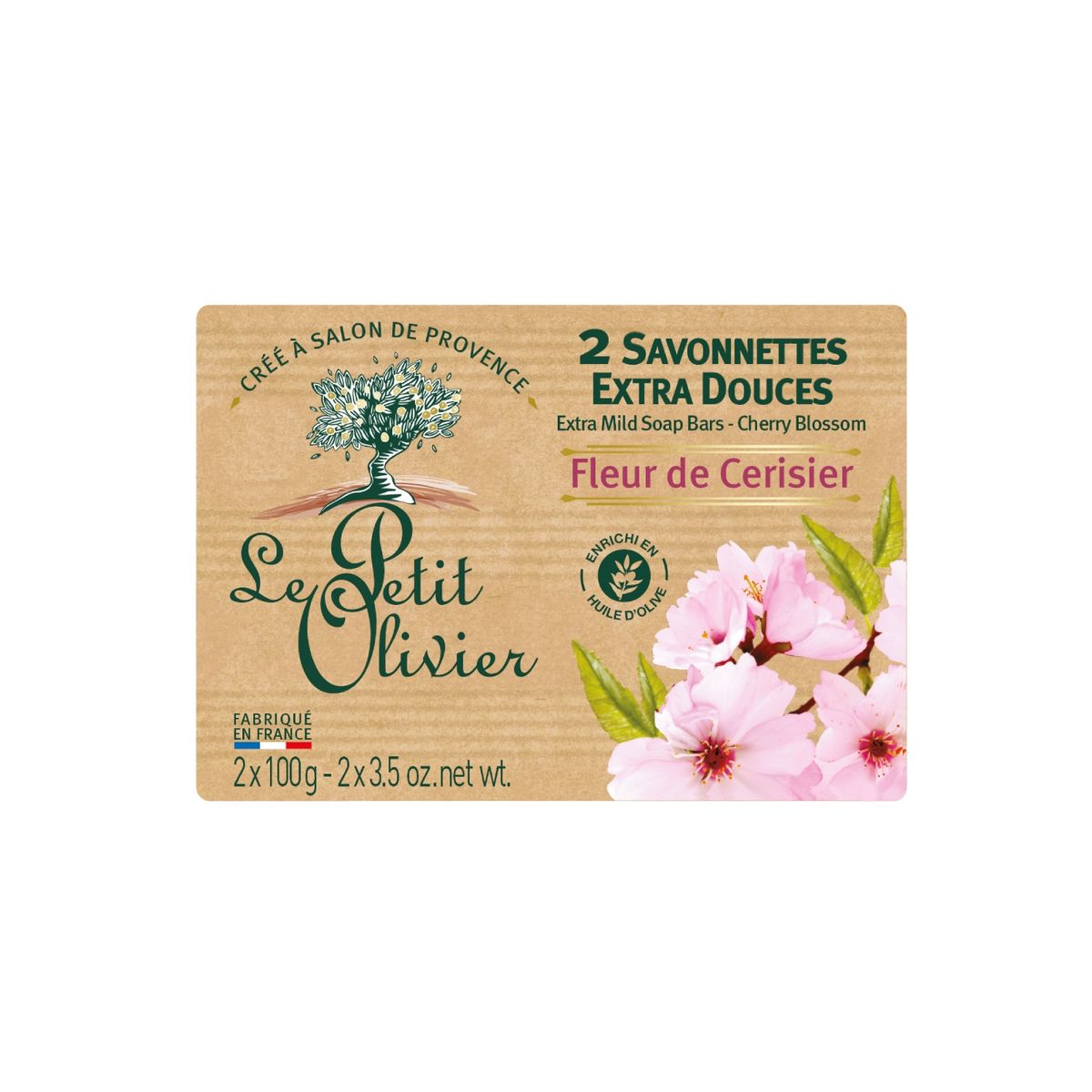 LE PETIT OLIVIER - Jabón extra suave Flor de Cerezo - Le Petit Olivier - 200 g.
