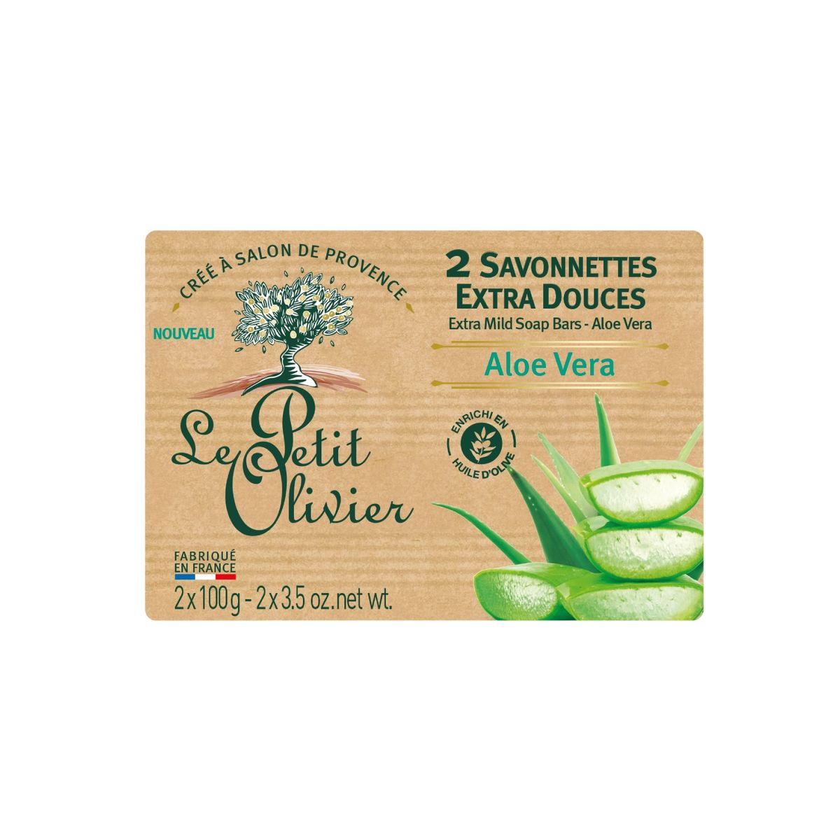 LE PETIT OLIVIER - Jabón extra suave Aloe Vera - Le Petit Olivier - 200 g.