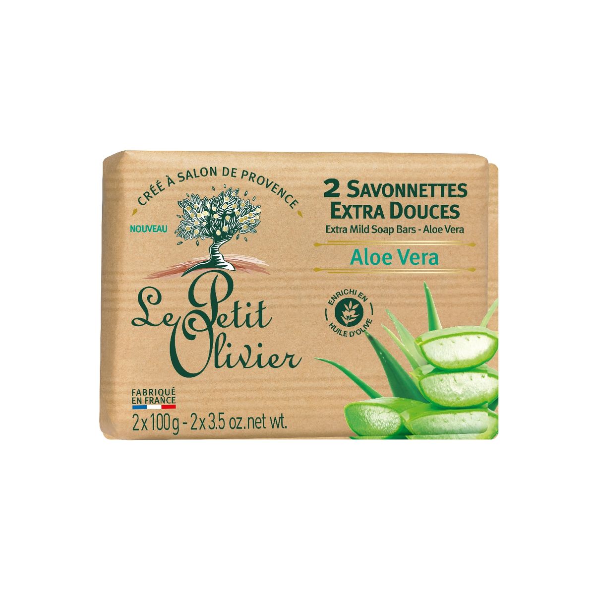 LE PETIT OLIVIER - Jabón extra suave Aloe Vera - Le Petit Olivier - 200 g.