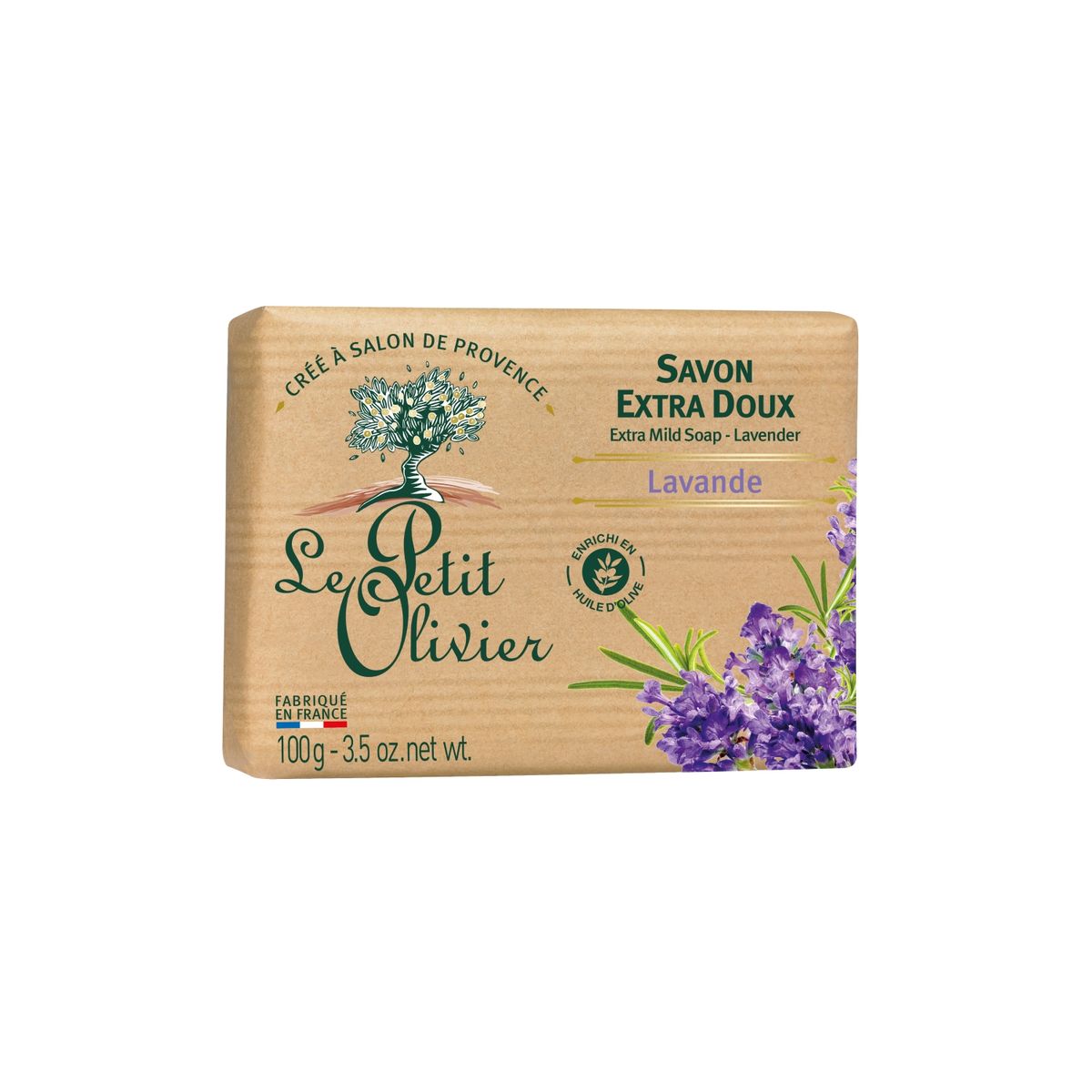 LE PETIT OLIVIER - Jabón extra suave Lavanda -  Le Petit Olivier - 100 g.