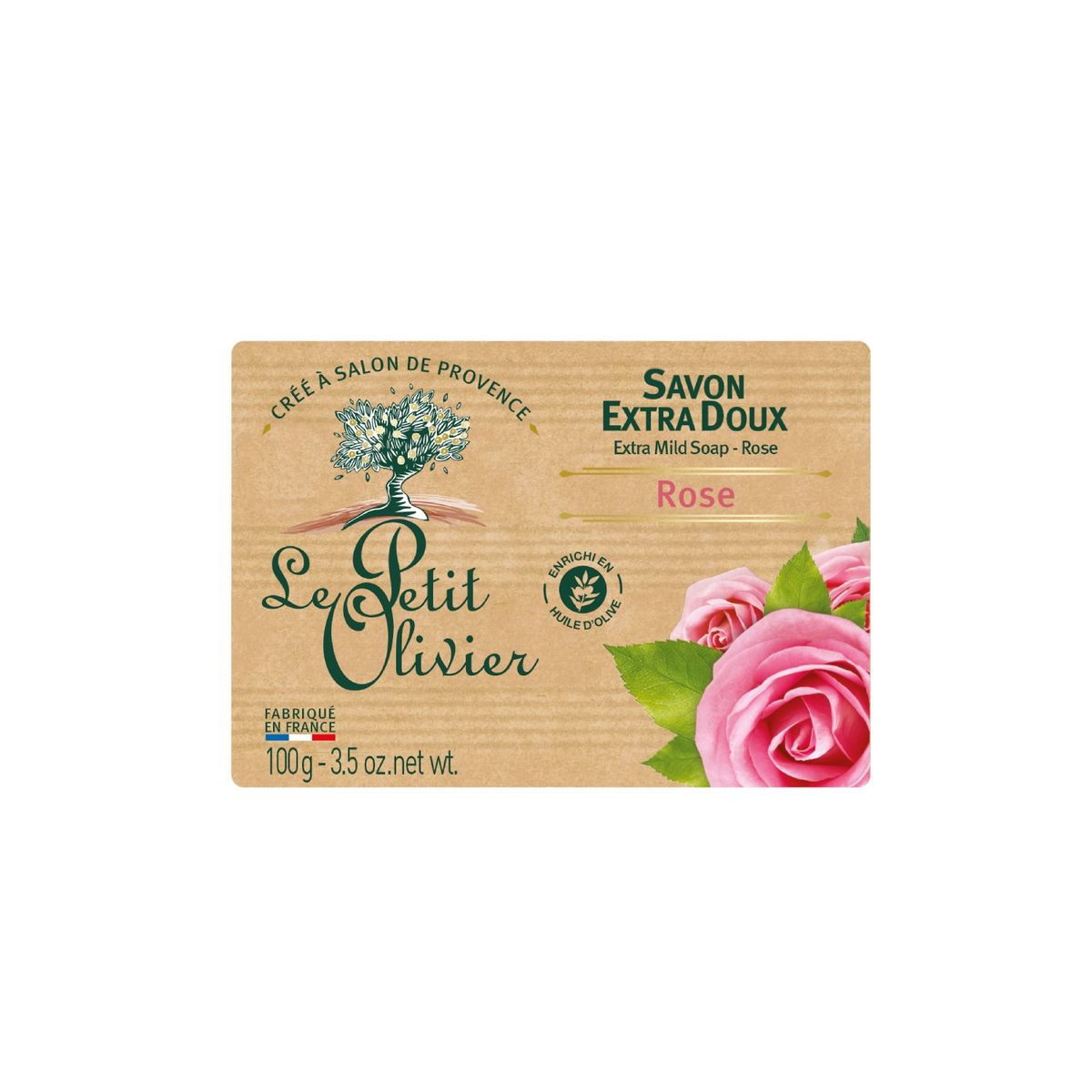 LE PETIT OLIVIER - Jabón extra suave Rosa - Le Petit Olivier - 100 g.
