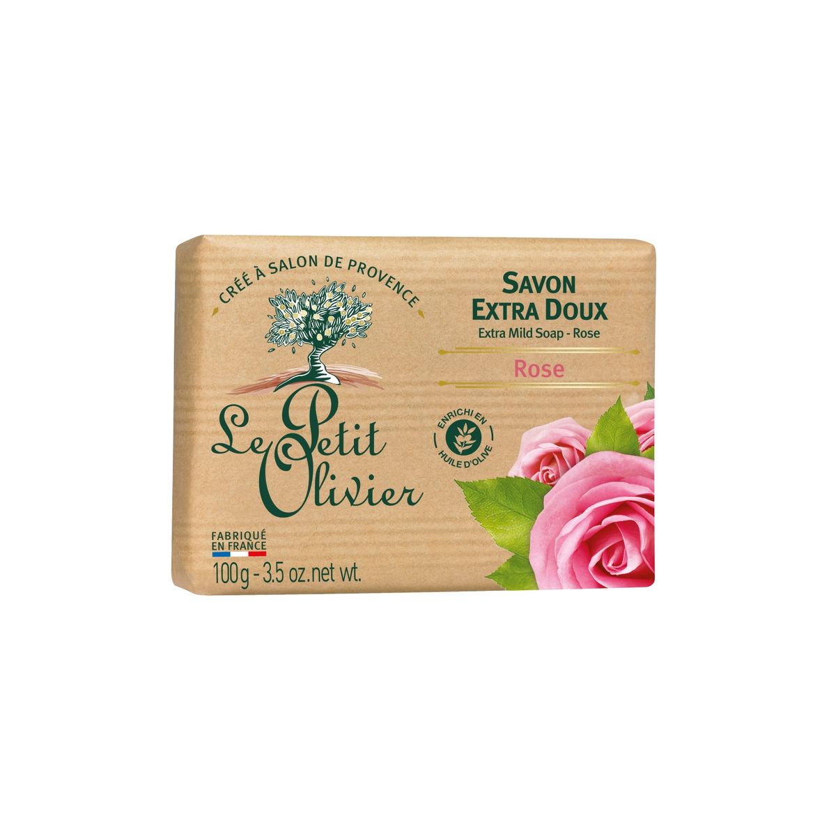 LE PETIT OLIVIER - Jabón extra suave Rosa - Le Petit Olivier - 100 g.