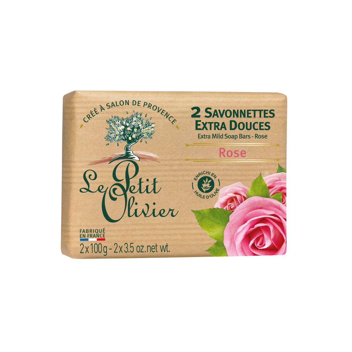 LE PETIT OLIVIER - Jabón extra suave Rosa - Le Petit Olivier - 200 g.