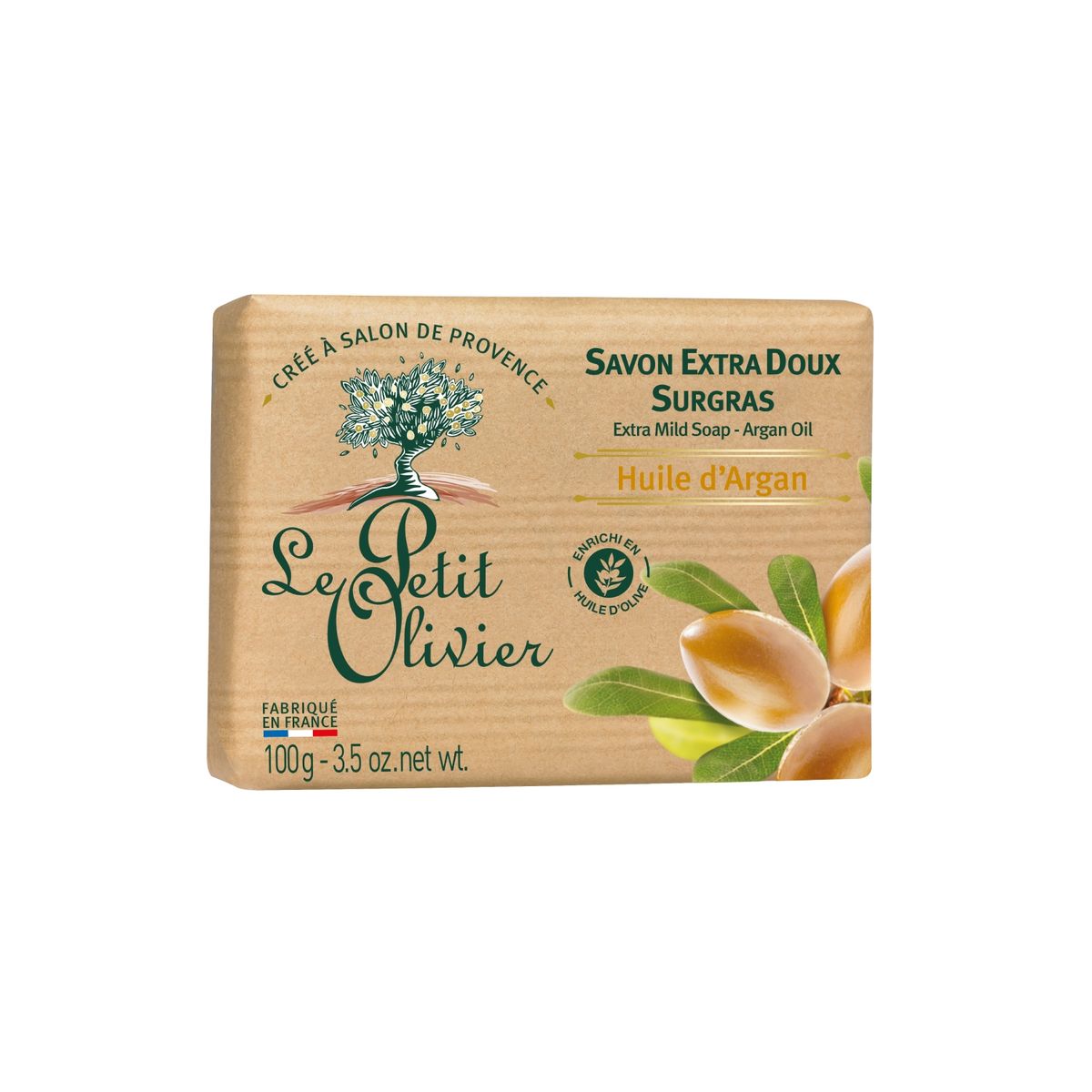 LE PETIT OLIVIER - Jabón extra suave Argan - Le Petit Olivier - 100 g.