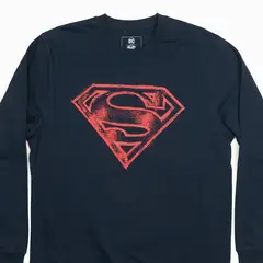 DC COMICS - Poleron Hombre Superman Logo Azul