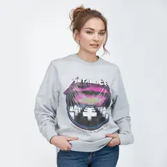 METALLICA - Poleron Mujer Cruces Gris