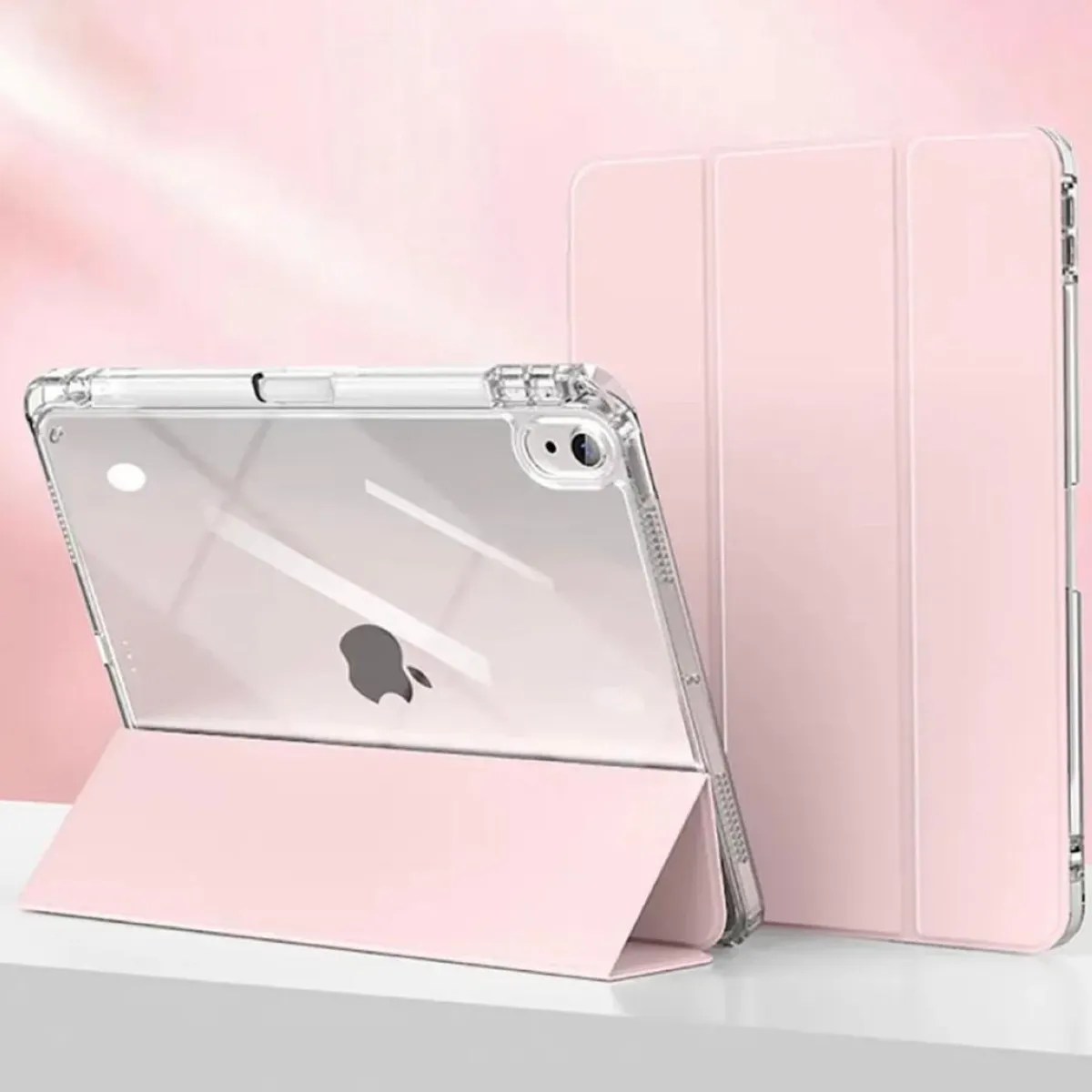 GENERICO - Carcasa Smart Cover Clear Para iPad Air 4ta/ 5ta Gene 10.9 Rosado
