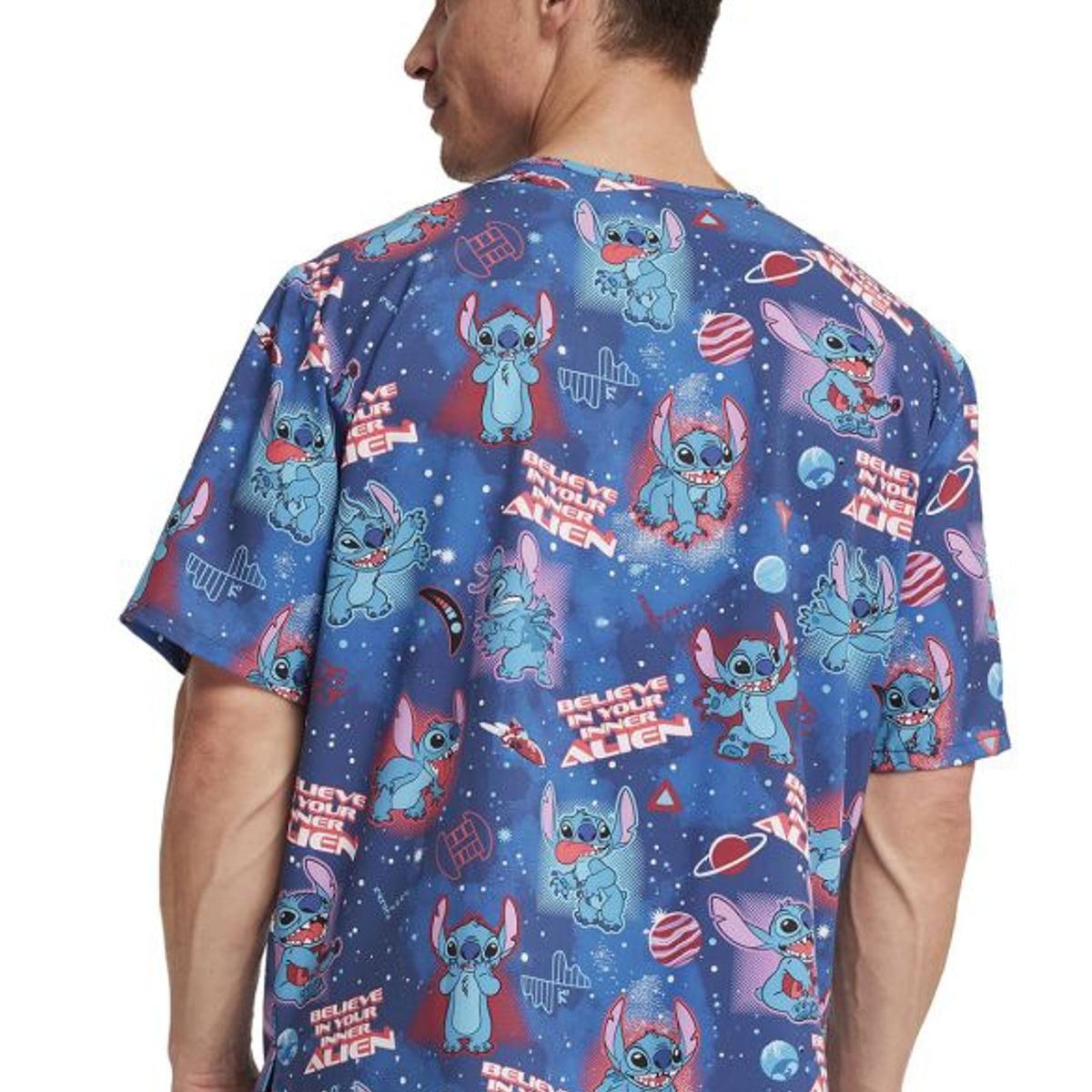 CHEROKEE - Top Clinico Estampado Cherokee de Hombre Azul Marino de Stitch LHLN