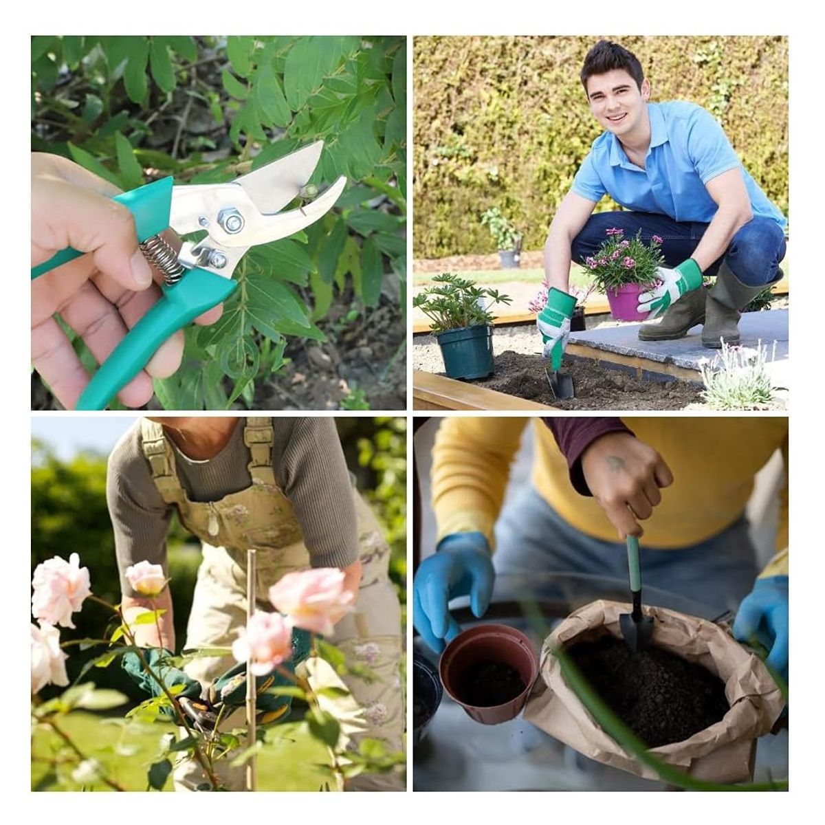 GENERICO - Kit Herramientas De Jardinería Tijeras De Podar Palas Rastrillo