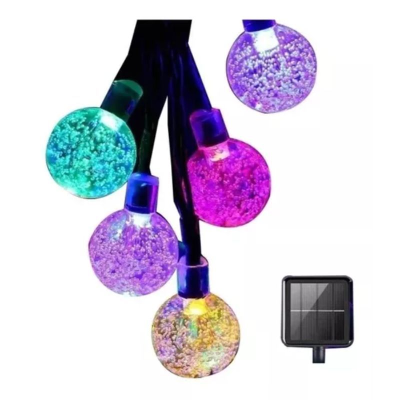 GENERICO - Luces Led Bolitas Guirnalda MULTICOLOR RGB Solar Navidad