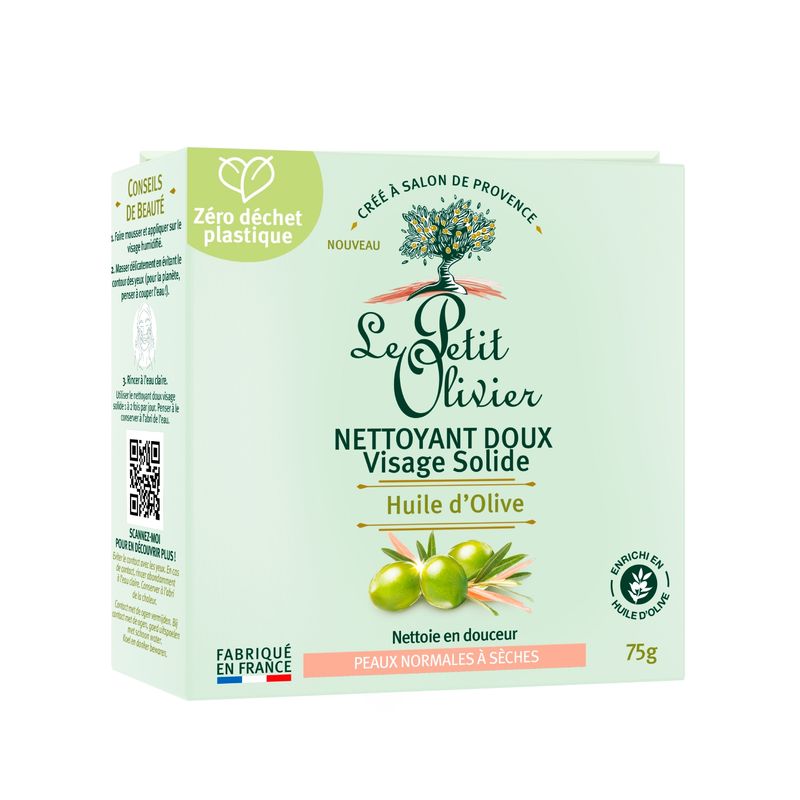 LE PETIT OLIVIER - Limpiador facial sólido de Oliva - Le Petit Oliver - 75 grs.