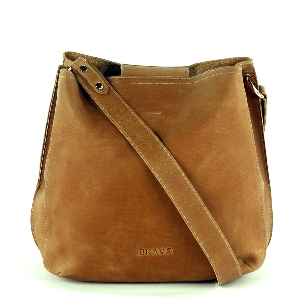 BRAVA - Cartera de cuero BRAVA modelo AMELIA Café Claro