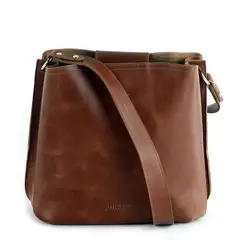 BRAVA - Cartera de cuero modelo AMELIA Marrón