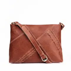 BRAVA - Cartera de cuero modelo ALICE Marrón