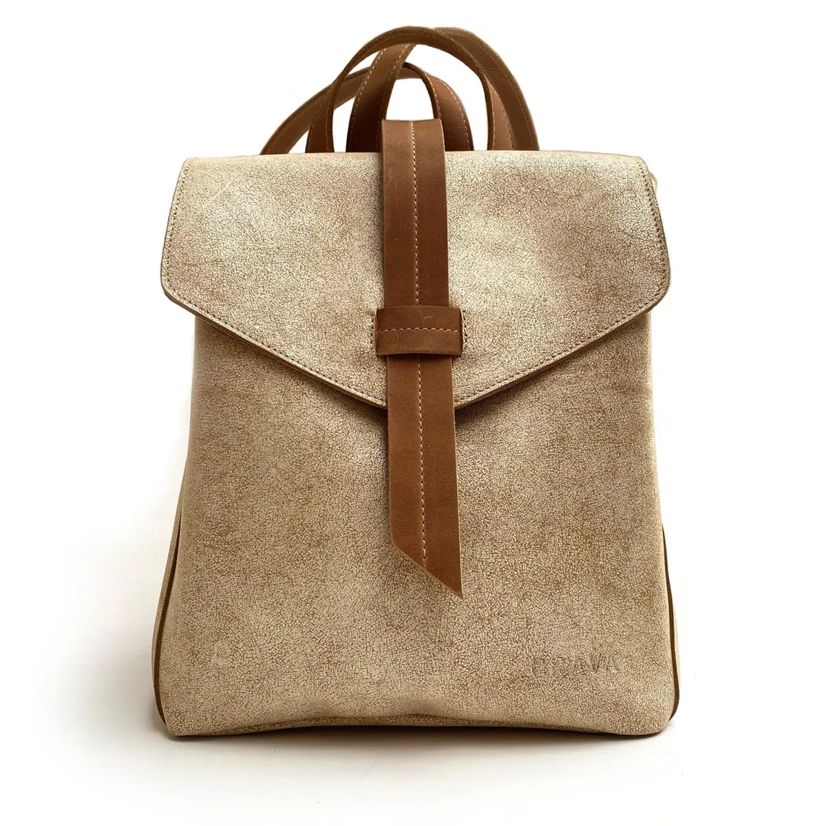 BRAVA - Mochila de cuero BRAVA modelo ELENA Blanco Hueso