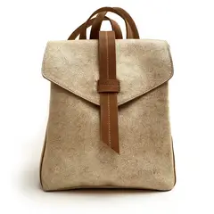 BRAVA - Mochila de cuero modelo ELENA Blanco Hueso