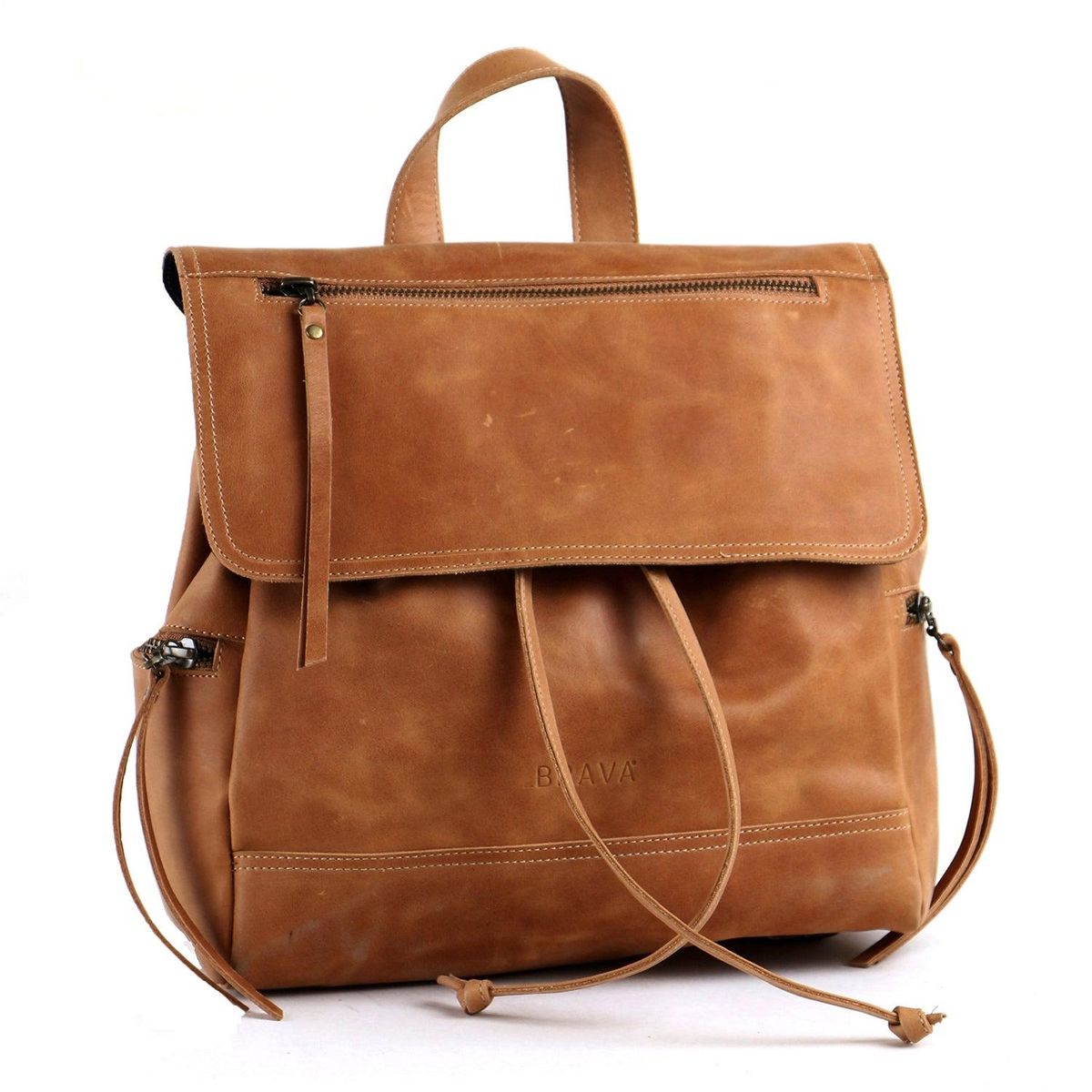 BRAVA - Mochila de cuero BRAVA modelo EVA Café