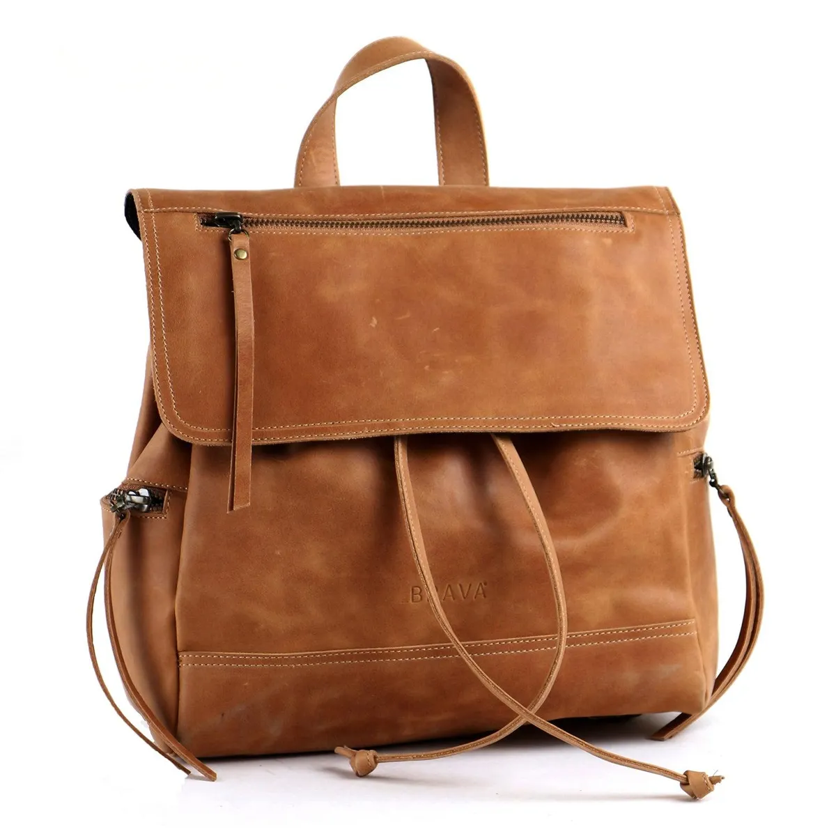 BRAVA - Mochila de cuero BRAVA modelo EVA Café