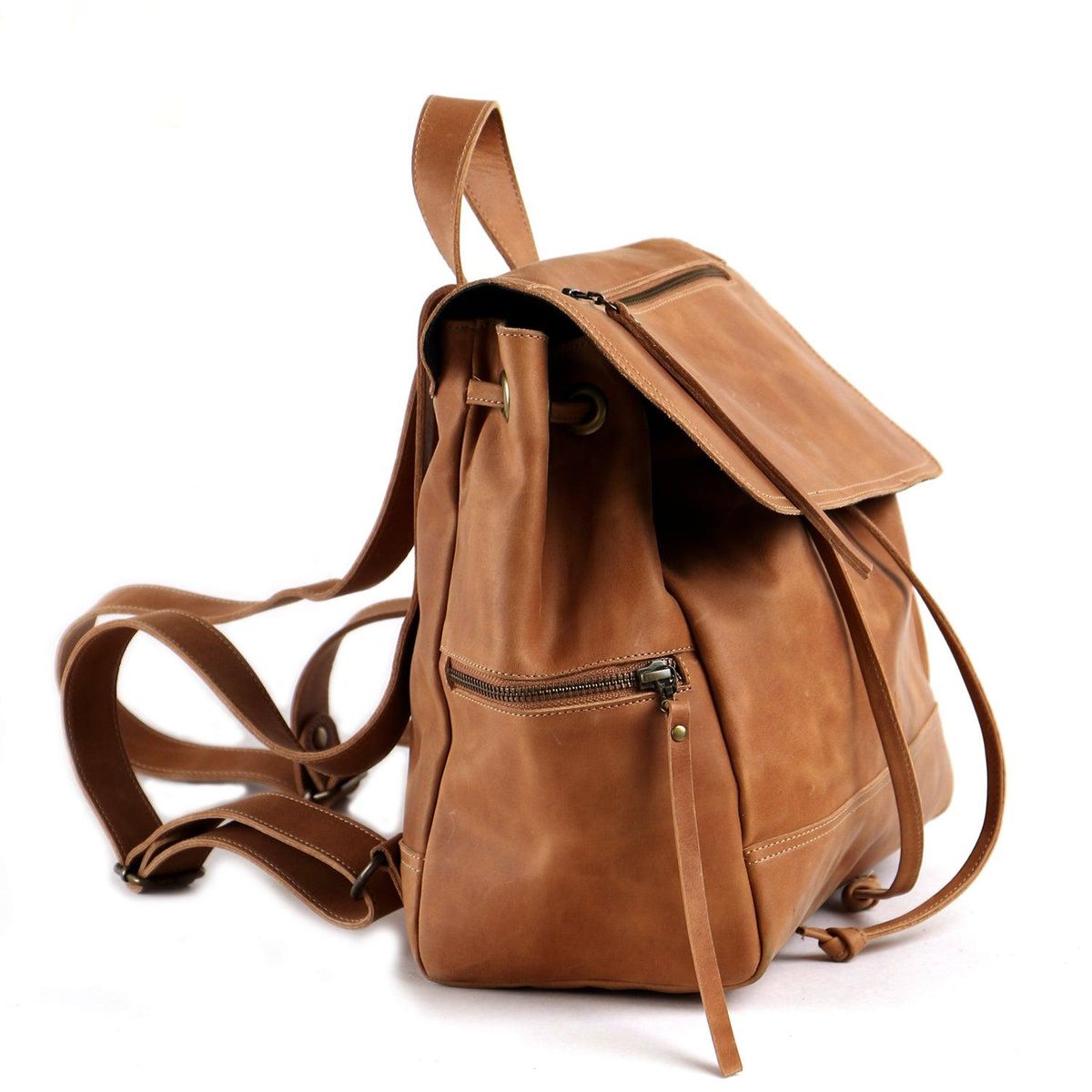 BRAVA - Mochila de cuero BRAVA modelo EVA Café