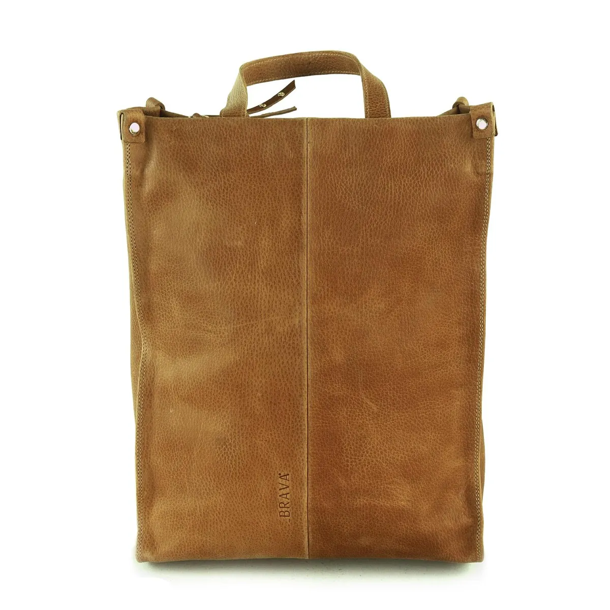 BRAVA - Mochila de cuero BRAVA modelo ISABEL Café