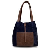 Cartera de cuero modelo JANE Azul Marino