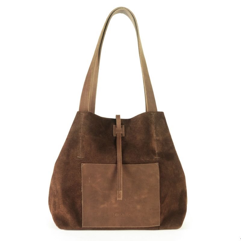 BRAVA - Cartera de cuero BRAVA modelo JANE Chocolate