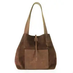 BRAVA - Cartera de cuero modelo JANE Chocolate
