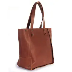 BRAVA - Cartera de cuero modelo LEONOR Marrón