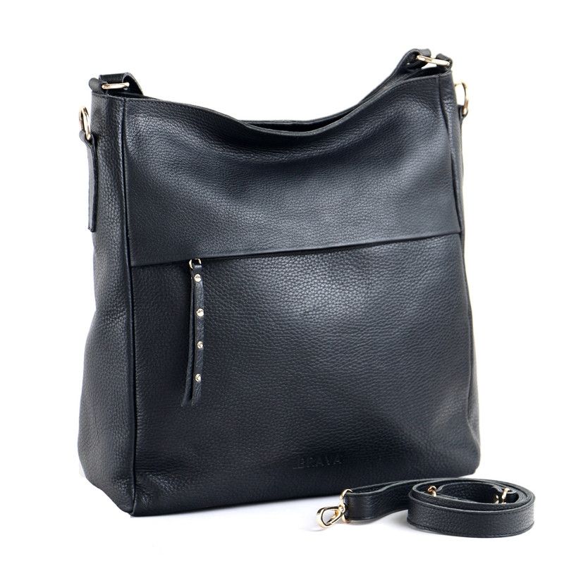 BRAVA - Cartera de cuero BRAVA modelo MARGARET Negro