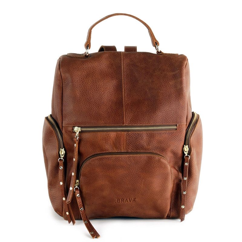 BRAVA - Mochila de cuero BRAVA modelo MARIE Marrón