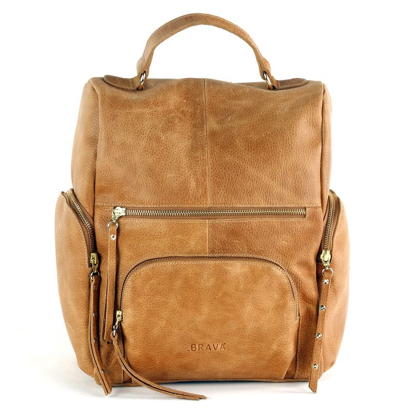 BRAVA - Mochila de cuero BRAVA modelo MARIE Café Claro
