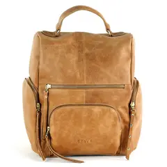 BRAVA - Mochila de cuero modelo MARIE Café Claro