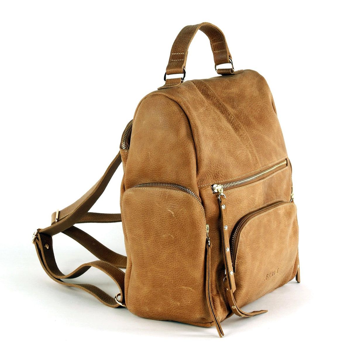 BRAVA - Mochila de cuero BRAVA modelo MARIE Café Claro