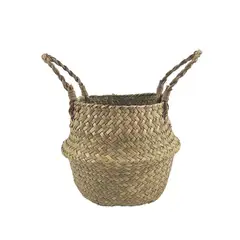 NECTAR - Cesta plegable de junco trenzado 28cm de altura