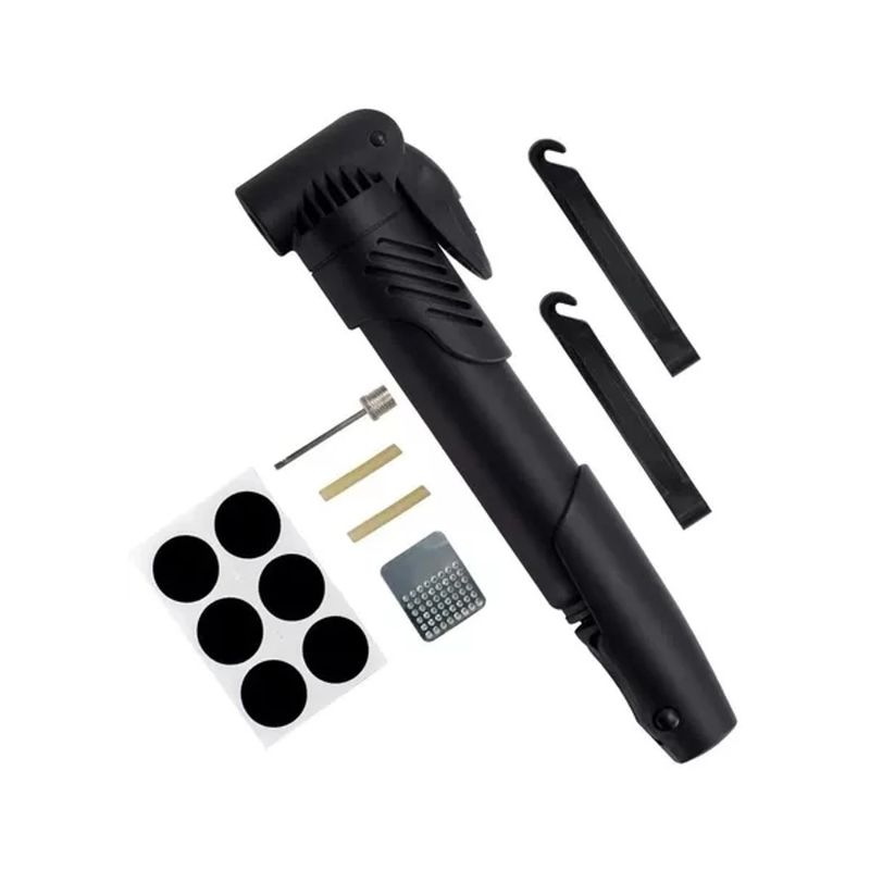 GENERICO - Kit Bombín Inflador Manual Para Bicicleta 120 Psi