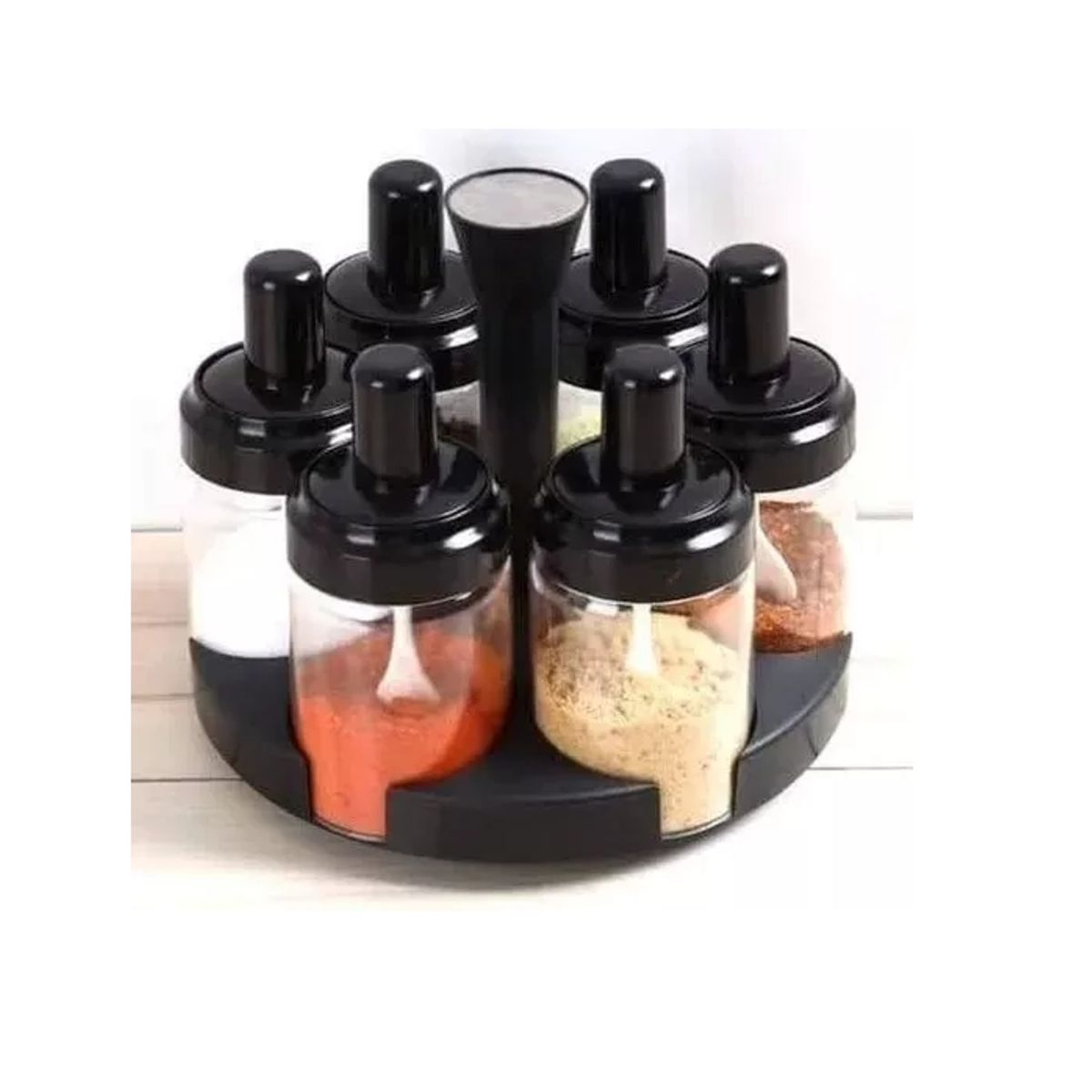 GENERICO - Set Especieros Condimento Giratorio Con Cuchara 6 Piezas