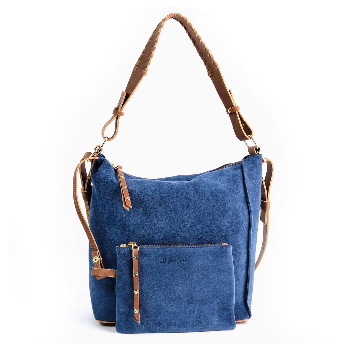 BRAVA - Cartera de cuero BRAVA modelo VIRGINIA Azul