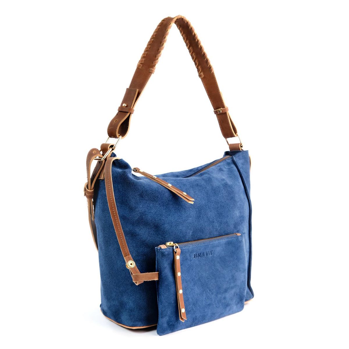 BRAVA - Cartera de cuero BRAVA modelo VIRGINIA Azul