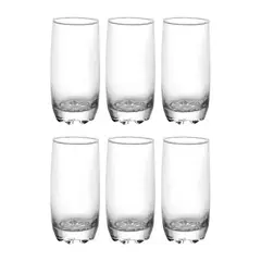 ALLEGRA - Set 6 Vasos Altos De Vidrio 390ml Mojitos Cocteles Bebidas