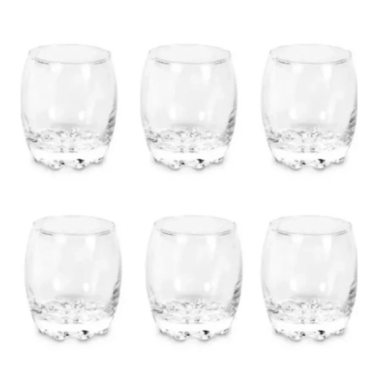 GENERICO - Set 6 Vasos Bajos Vidrio Napoles Allegra 290ml